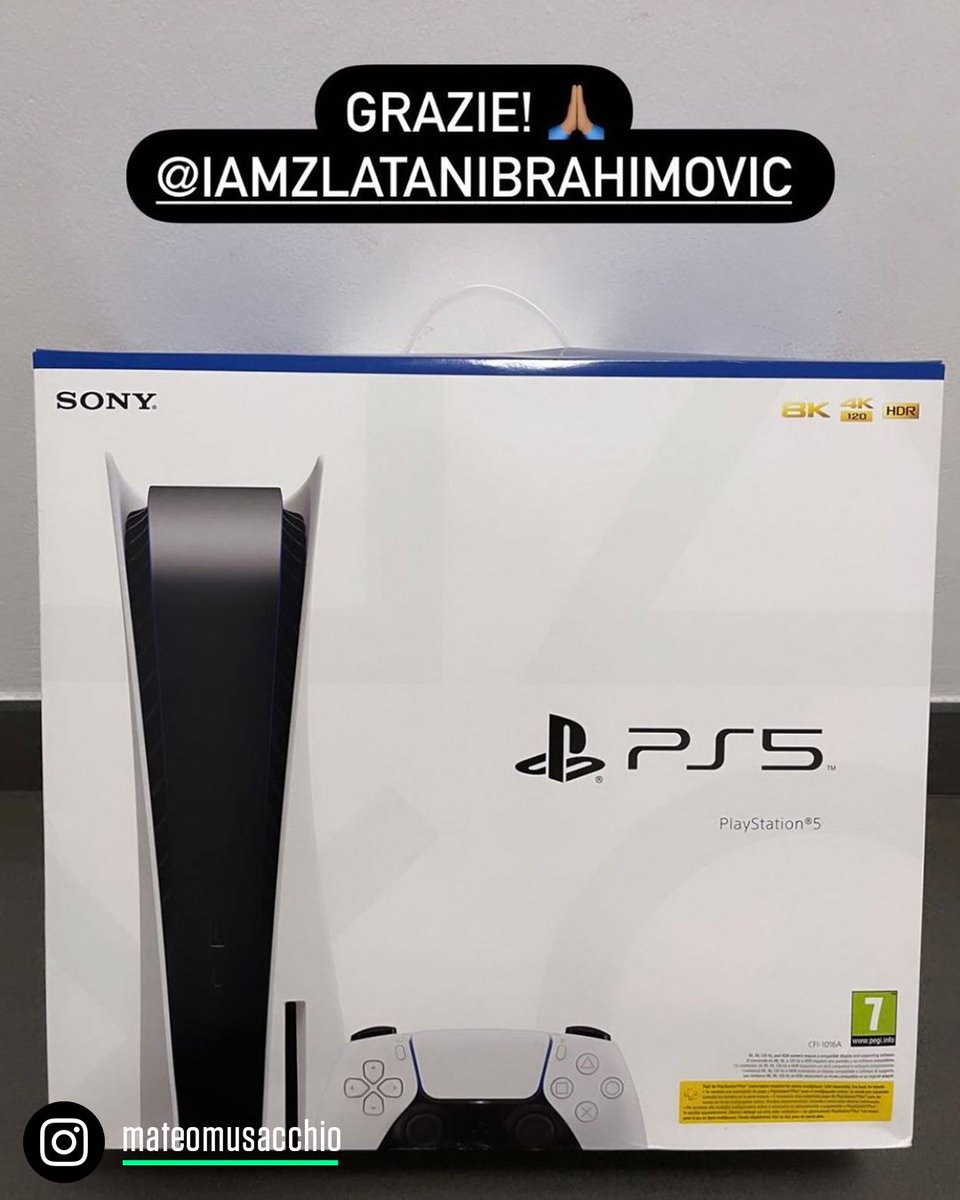 BleacherReport's tweet photo. Zlatan gave his Milan teammates PS5s 🎮 @BRGaming 

(via @brfootball) https://t.co/EtkQnvsLat