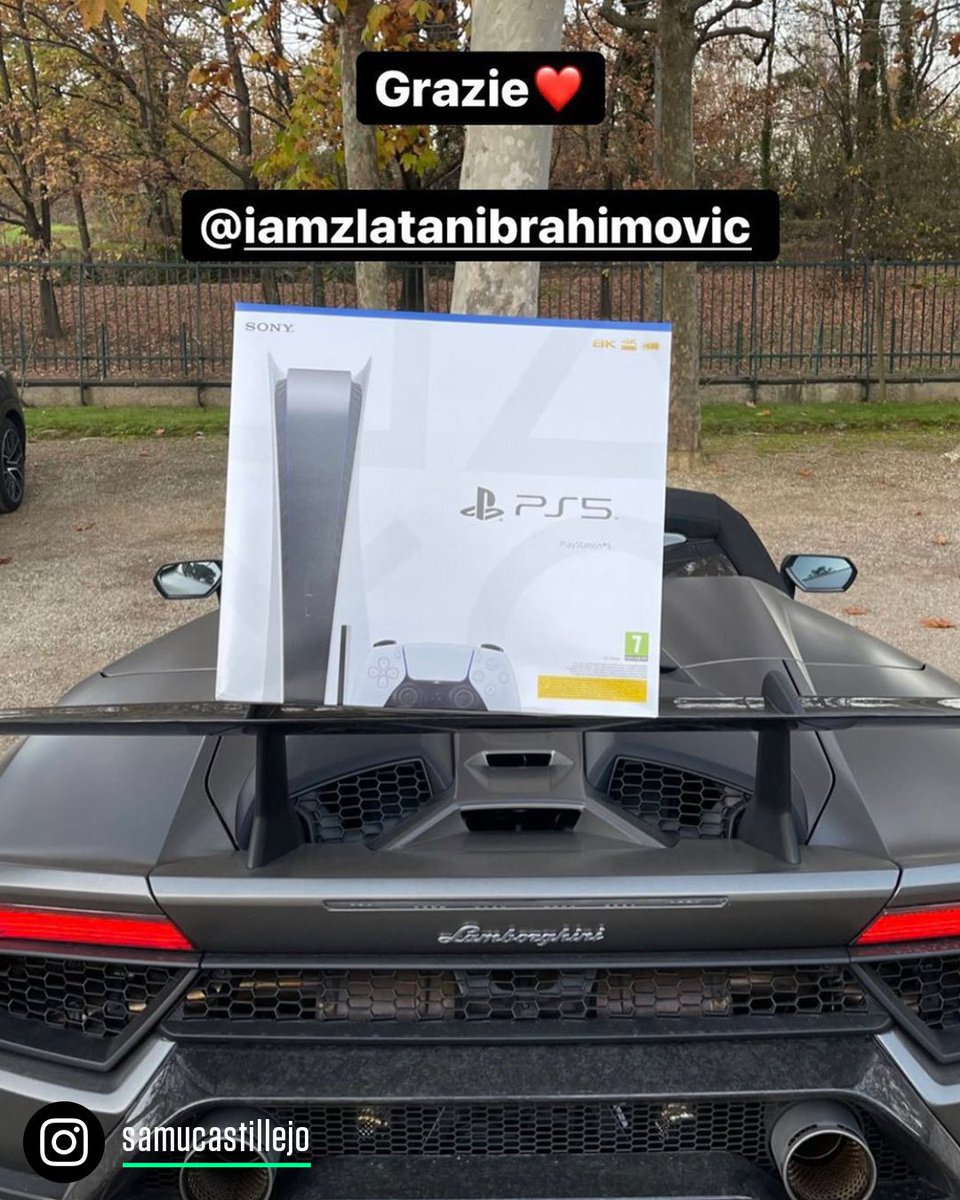 BleacherReport's tweet photo. Zlatan gave his Milan teammates PS5s 🎮 @BRGaming 

(via @brfootball) https://t.co/EtkQnvsLat