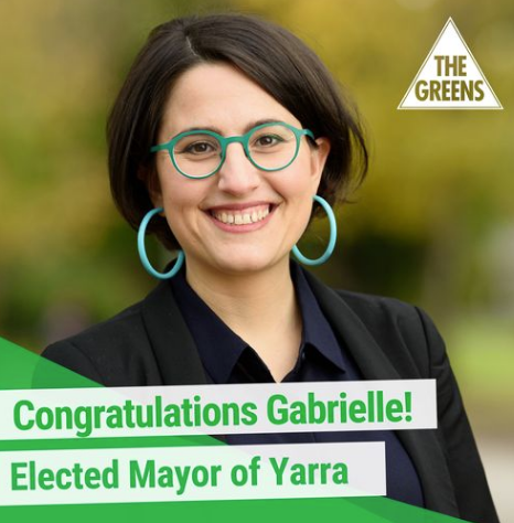 beneltham's tweet photo. Respected visual artist Gabrielle de Vietri is now the Mayor of inner-Melbourne local council City of Yarra. Very interesting development in Australian culture IMHO https://t.co/QI8BrZGQ4H
