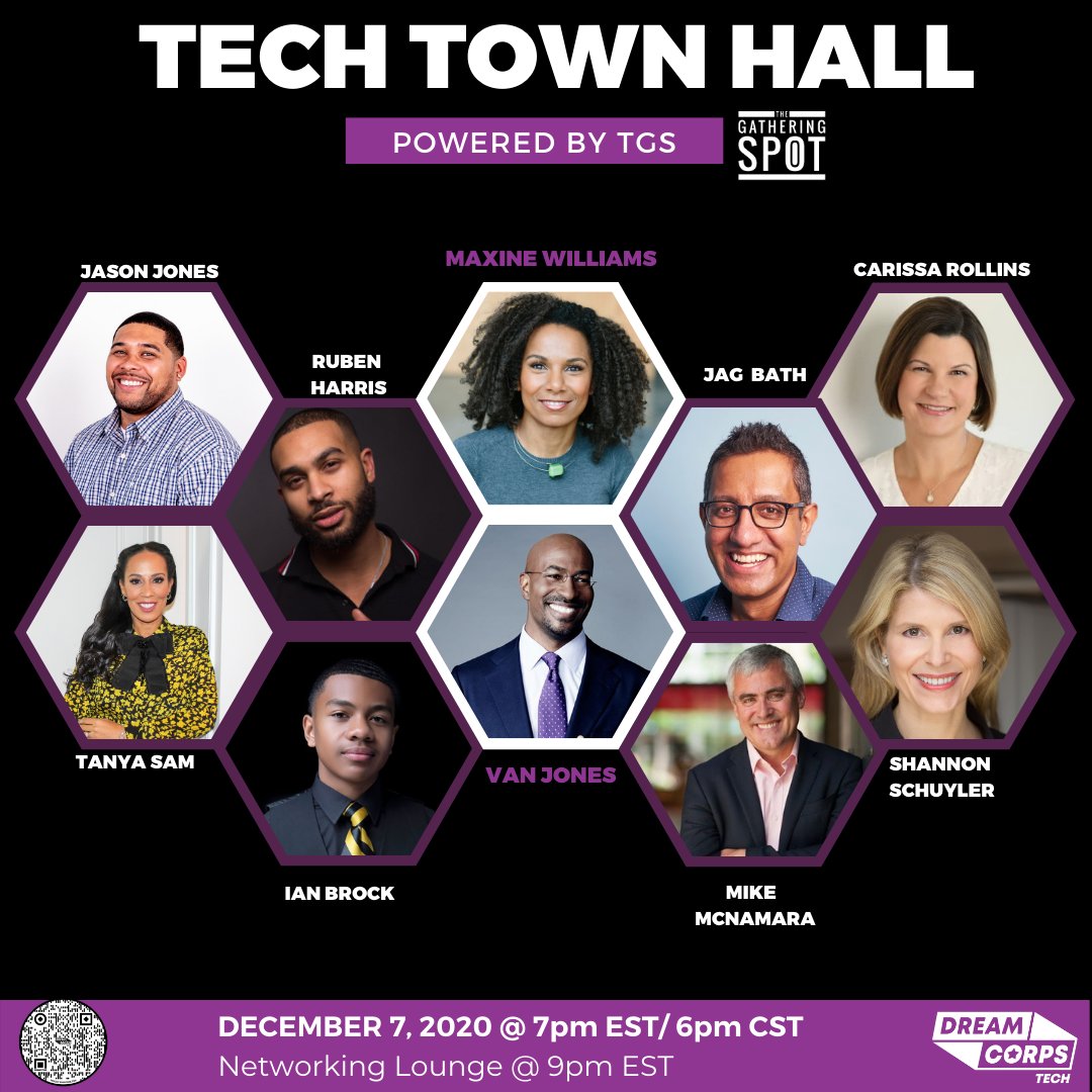 DreamCorpsTech's tweet photo. Are you signed up to join this all-star lineup at our TECH Town Hall on 12/7?

Registration is FREE! Text TECH to 97483 or sign up here: https://t.co/sm4ui5RzhO https://t.co/SlssG98mAN