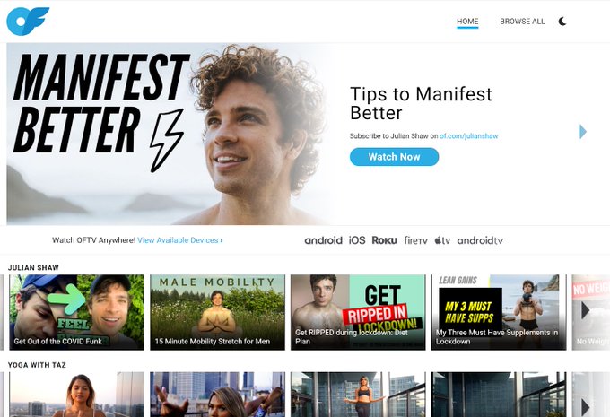 Excited to be featured on the home page of @onlyfans new streaming video site #OFTV ! Check out my free<a class="tags" href="/tag/onlyfans">@onlyfans</a><a href="/tag/oftv"class="tags"><span>#oftv</span></a>
