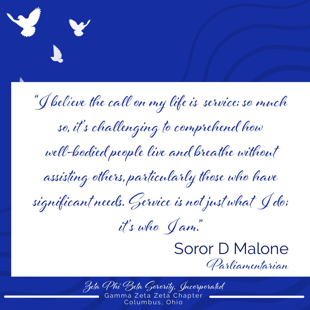 ZetaPhiBetaCols's tweet photo. 💙🤍🕊🤍💙 

“Why I serve...”

#ZetaPhiBeta #ZPHIB2020 #ColumbusZetas #GZZ #Service #ActionOriented #CommunityConscious https://t.co/rh311lQ1hu