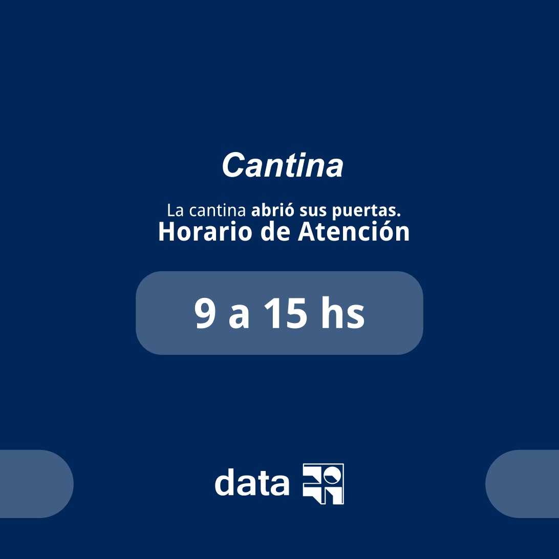 DataFing's tweet photo. La cantina reabre sus puertas en horario reducido. https://t.co/sXicEUfLUi