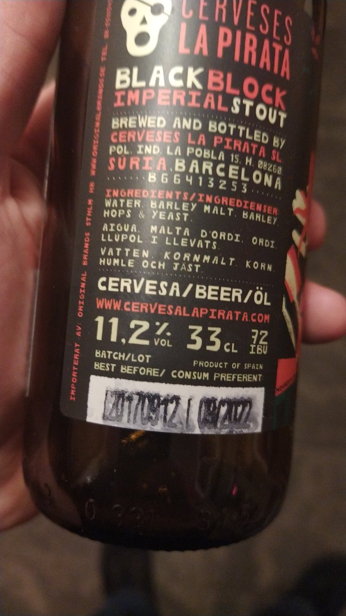 derekfoley1980's tweet photo. So good. Loads of toffee, treacle and a hint of whiskey #wardrobebeers @CervesaLaPirata https://t.co/rX1Du9ma8O