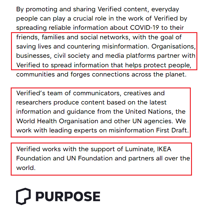 [Share] Verified "Collaborators" include  #WorldBank,  #Facebook,  #Twitter,  #TikTok, etc.  https://shareverified.com/en/collaborators"Verified works with the support of  #Luminate,  #IKEA Foundation & UN Foundation & partners all over the world."