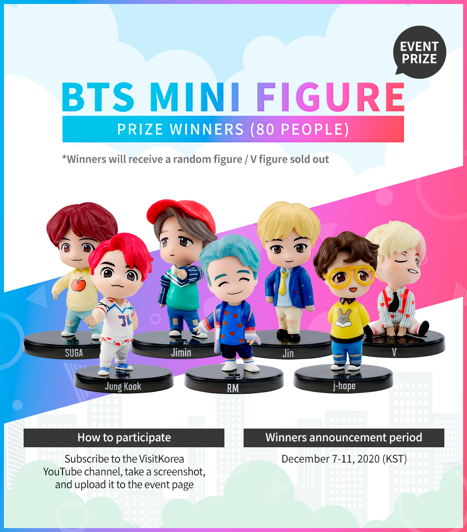 Visitkorea Subscribe To The Visitkorea Youtube Channel And Win A Bts Figure Take A Screenshot Of Your Subscription And Enter For A Chance To Win A Random Bts Figure