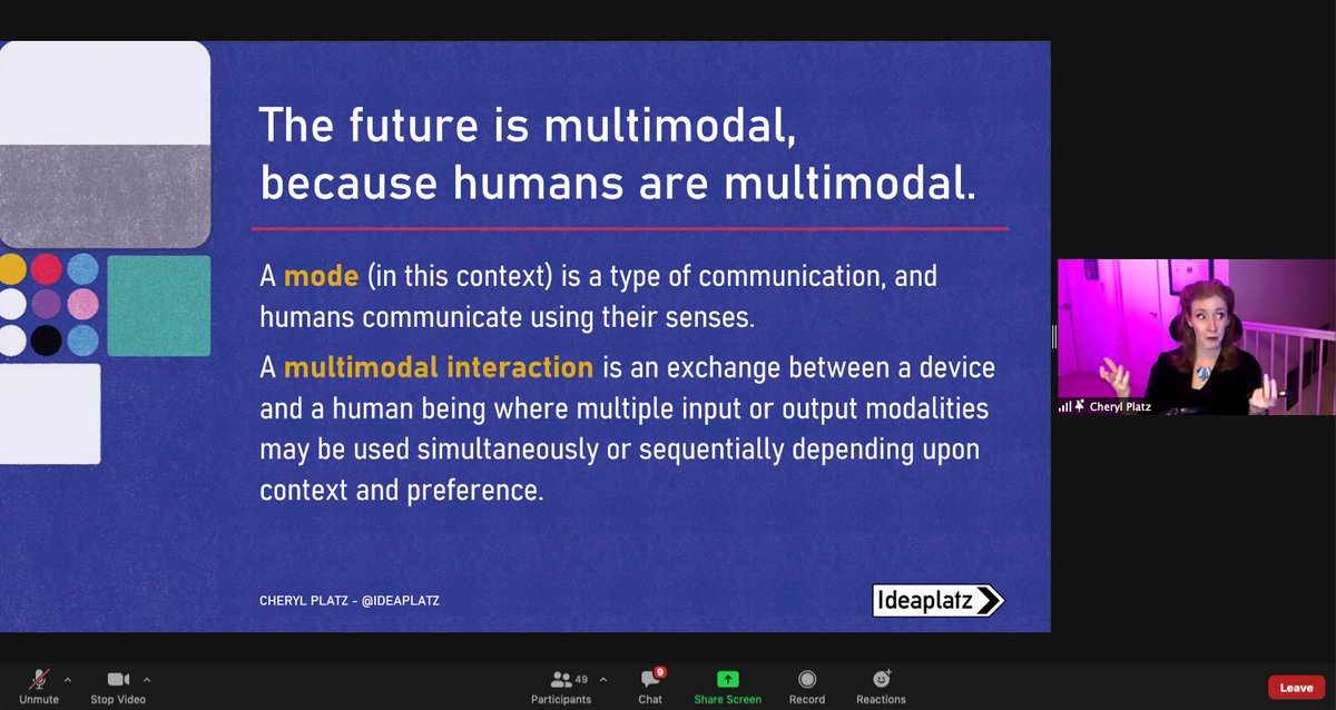 jcoronado1's tweet image. The future is multimodal because humans are multimodal... mode is a type of communications. We communicate through one or our senses.

@funnygodmother #DesignBeyondDevices @pssigchi