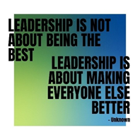 Leadership is not about being the best.  Leadership is about making everyone else better.   
 
#TQI #Leadership #Teachers #Teaching