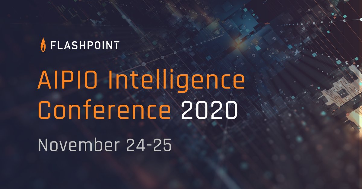 FlashpointIntel's tweet photo. @IntelTweet session at @aipio #intelligence2020 will touch on understanding contemporary online intelligence & investigations & the ways our data allows clients to access actionable threat data to search, alert & investigate. Visit https://t.co/r9D7Zr3Xxd for more info https://t.co/ace9PrfX6N