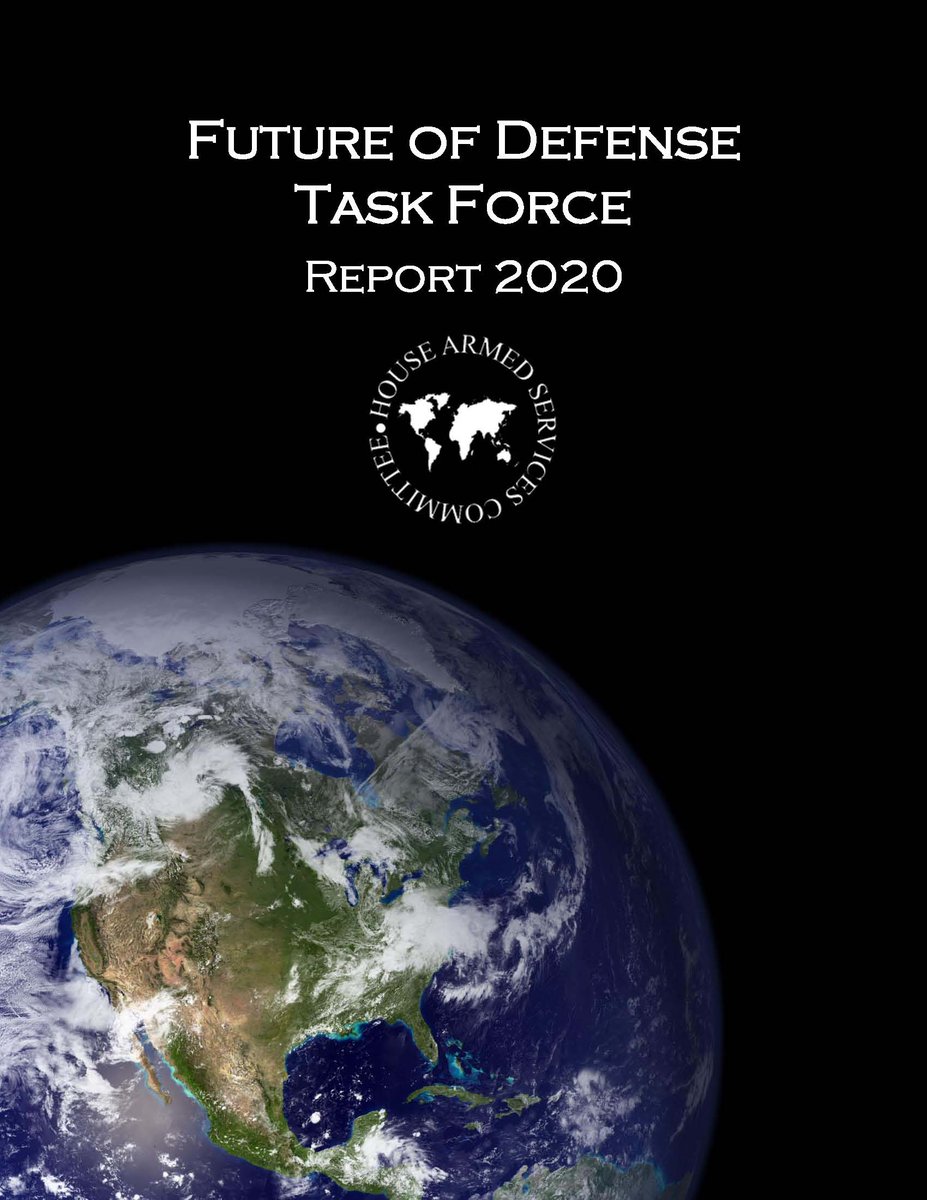 [On 9-29-20, the House Armed Services Cmte issued a special report from its ad hoc 8-member Future of Defense Task Force. This task force on March 11 had received a classified briefing on UAP from Naval intelligence staff. However, the 87-page report contained no mention of UAP.]