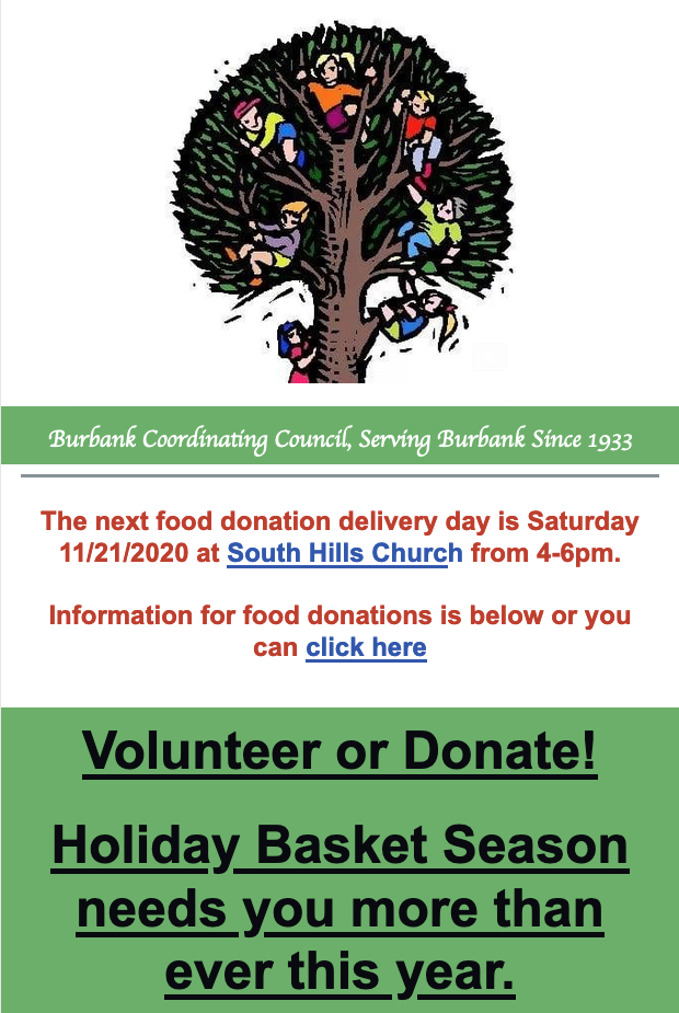 myBurbankNEWS's tweet photo. There is still time left to adopt a family for the Burbank Coordinating Council annual Holiday Baskets program, the BCC announced on Thursday, November 19.  #BurbankCoordinatingCouncil #holidaybaskets https://t.co/7wSGkTH2pa https://t.co/T7sNyX0FqT
