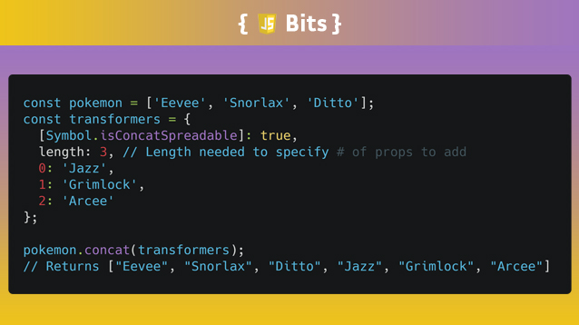Cilly_Boloe's tweet image. 2 months ago, I didn&apos;t really understand Symbols. I&apos;ve since written 7 articles on them. 😭

Here&apos;s the latest covering:
  • Symbol.asyncIterator
  • Symbol.hasInstance
  • Symbol.isConcatSpreadable

Article: dev.to/cilly_boloe/sy…

#JSBits #javascript