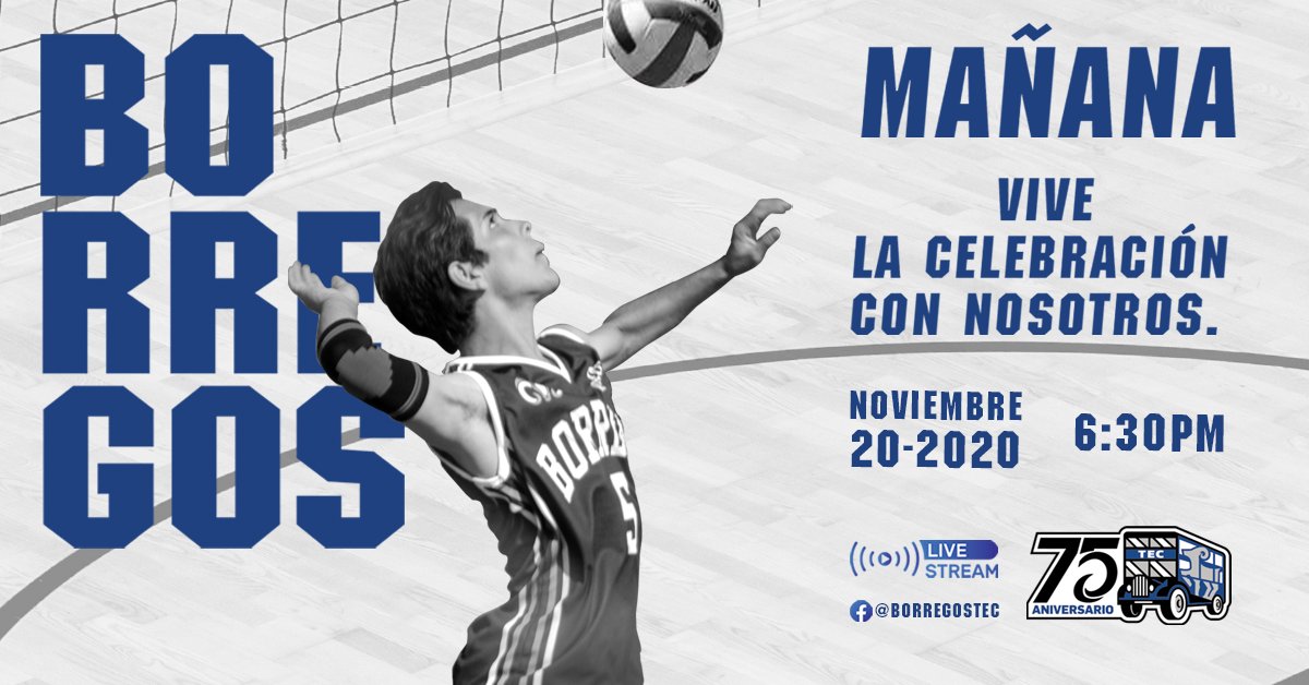 Mañana a partir de las 6:00 pm (CDT) acompáñanos a revivir 75 años de logros, historia y emoción en la transmisión en Facebook BorregosTec
#BORREGOS75
