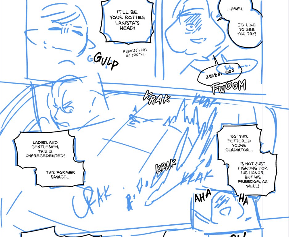Our Unending Journey Ch.5 p23. Storyboard to sketch to lineart breakdown 