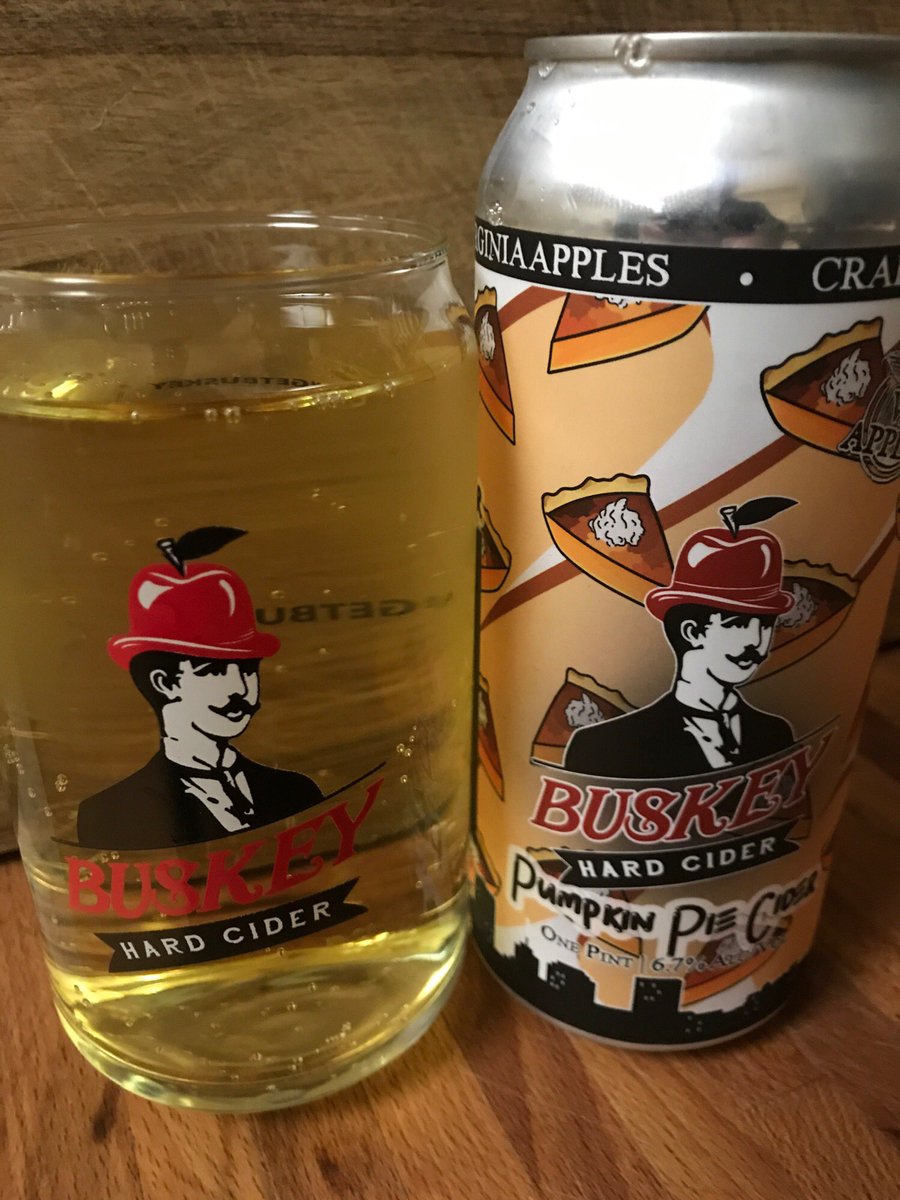 RVABeerBlog's tweet photo. Rolling thru #VaCiderWeek with this pumpkin pie cider from @BuskeyCider. Hints of cinnamon, nutmeg, clove, and allspice with a slight chocolate flavor on the back https://t.co/2qi7cGfqKV