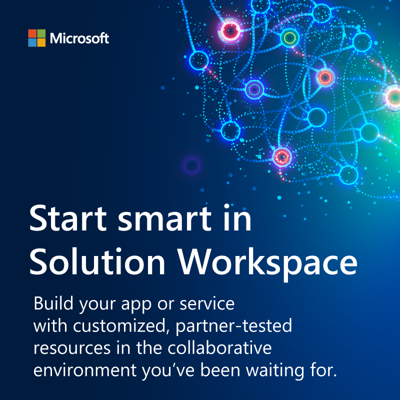 msPartner's tweet photo. Ready to reach customers with your great idea? Getting started is simple in Solution Workspace, where you can find customized guidance, self-serve resources, and actionable steps to take your solution from idea to market: https://t.co/ZKi9LBLGYl