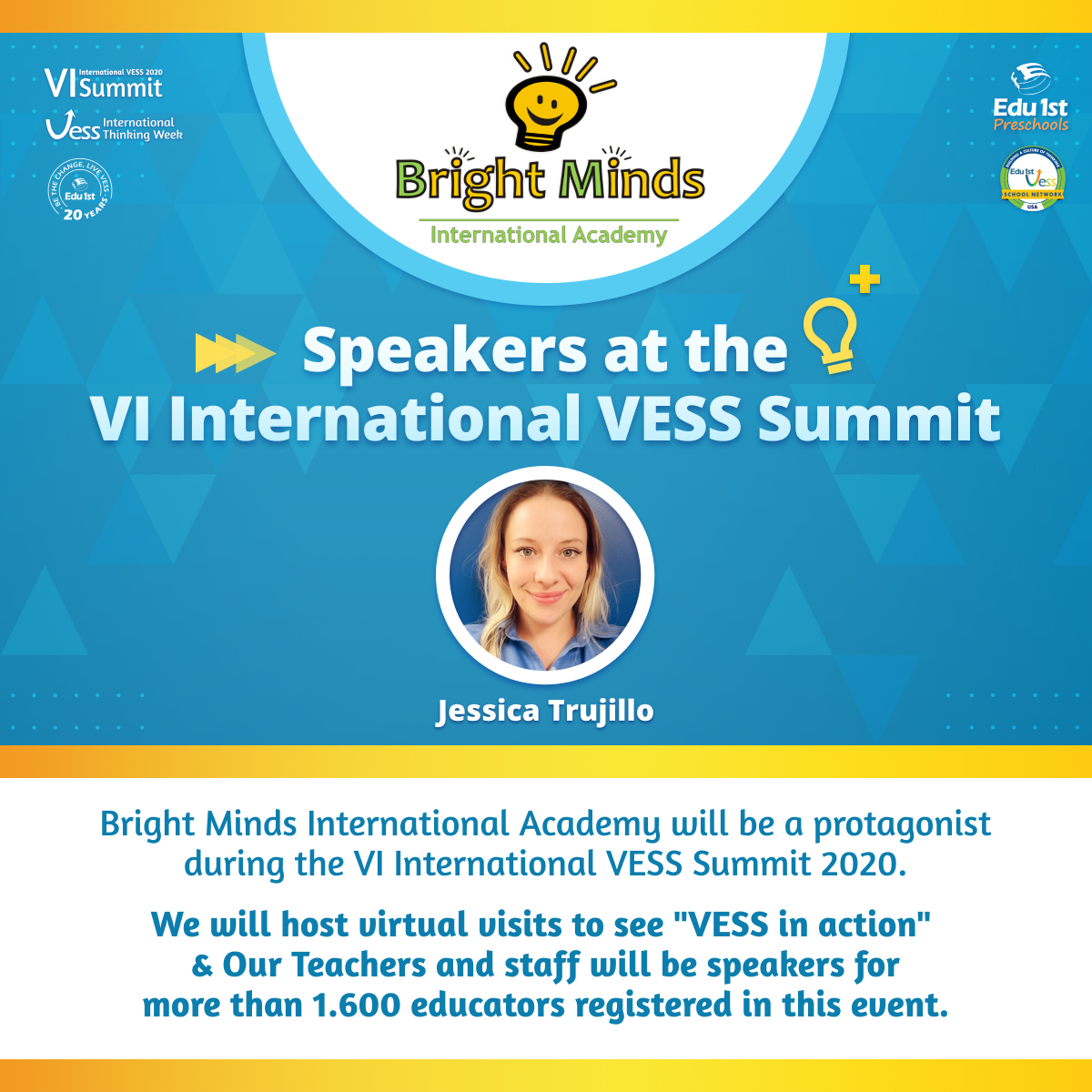 Edu1stVESS's tweet image. Edu1st.Preschools participates in the annual VESS Thinking Week 2020 and it´s a protagonist during the VI VESS International Summit 2020. 

#VESSWeek #vesssummit #vessmodel #leadership #wearevess #visiblethinking