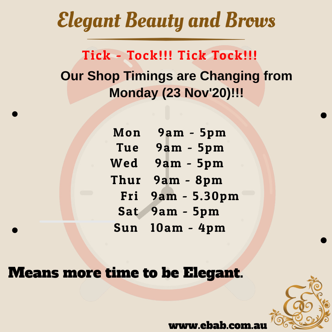 ErinaFair's tweet photo. From Mon - 23/11/20 our shop timings are changed. That means more time for our customers to be elegant.

Book an appointment to look gorgeous.

Call today: 0420 381 969 OR https://t.co/Ax9SBrAwBO

#heena #microblading #ombre #lifting #eyelash #tintin #lamination #eyebrow https://t.co/94FXrdHZqQ