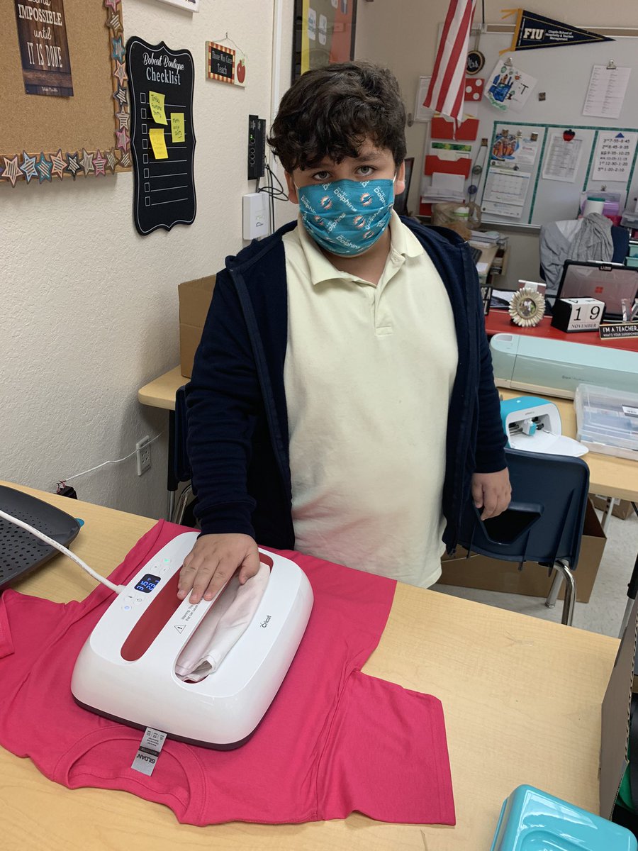 BblBobcat's tweet photo. Love that Noah helped finish making the #MathNinja shirts today ! @EPEBobcats @Mrs_Salinas_EPE https://t.co/3l9aRAR1oV