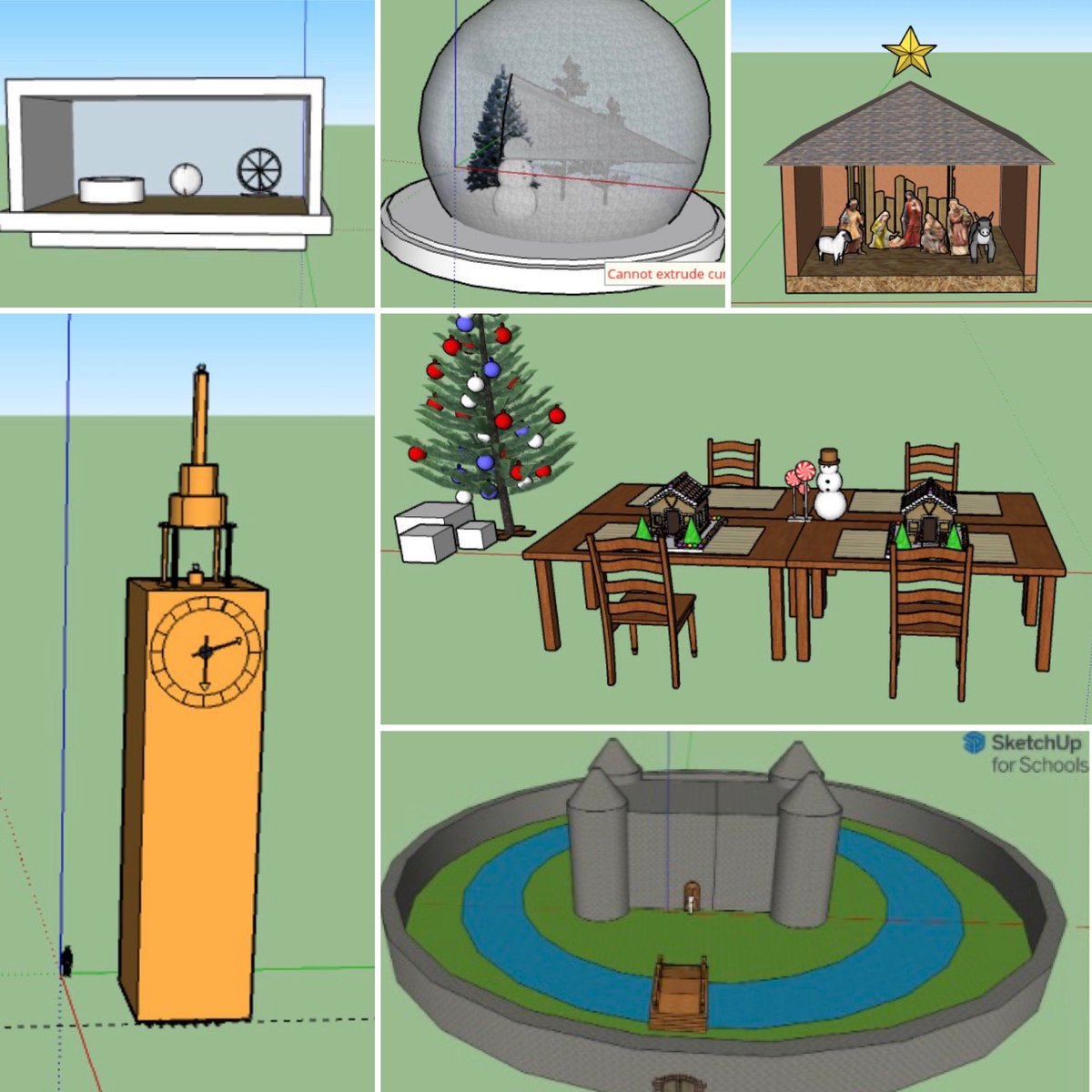 McNinchie's tweet image. 7th grade has been working on choice designs in @SketchUp to show off the skills they’ve learned #FM21STEAM