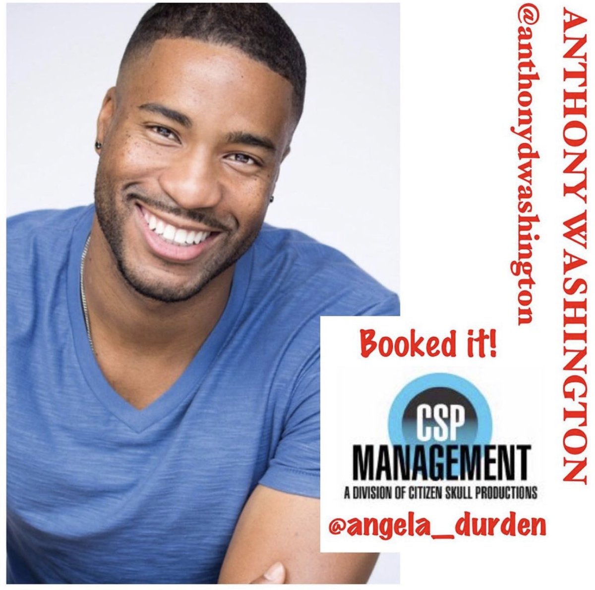 CSPMANAGEMENT's tweet photo. Congratulations to ANTHONY D. WASHINGTON for booking a lead role in a feature film! 

#featurefilm #hollywood #losangeles #Entertainment #actorslife #actor #film #leadingman #leadrole #leadmale #congrats https://t.co/zmKkqYVaHO