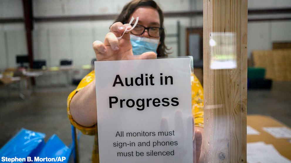 ABCPolitics's tweet image. BREAKING: Georgia Secretary of State Brad Raffensperger's office has released the results of a full hand-count audit of the roughly 5 million votes cast in the presidential contest there, showing Joe Biden has maintained his lead over Donald Trump. abcn.ws/3nGlVvy