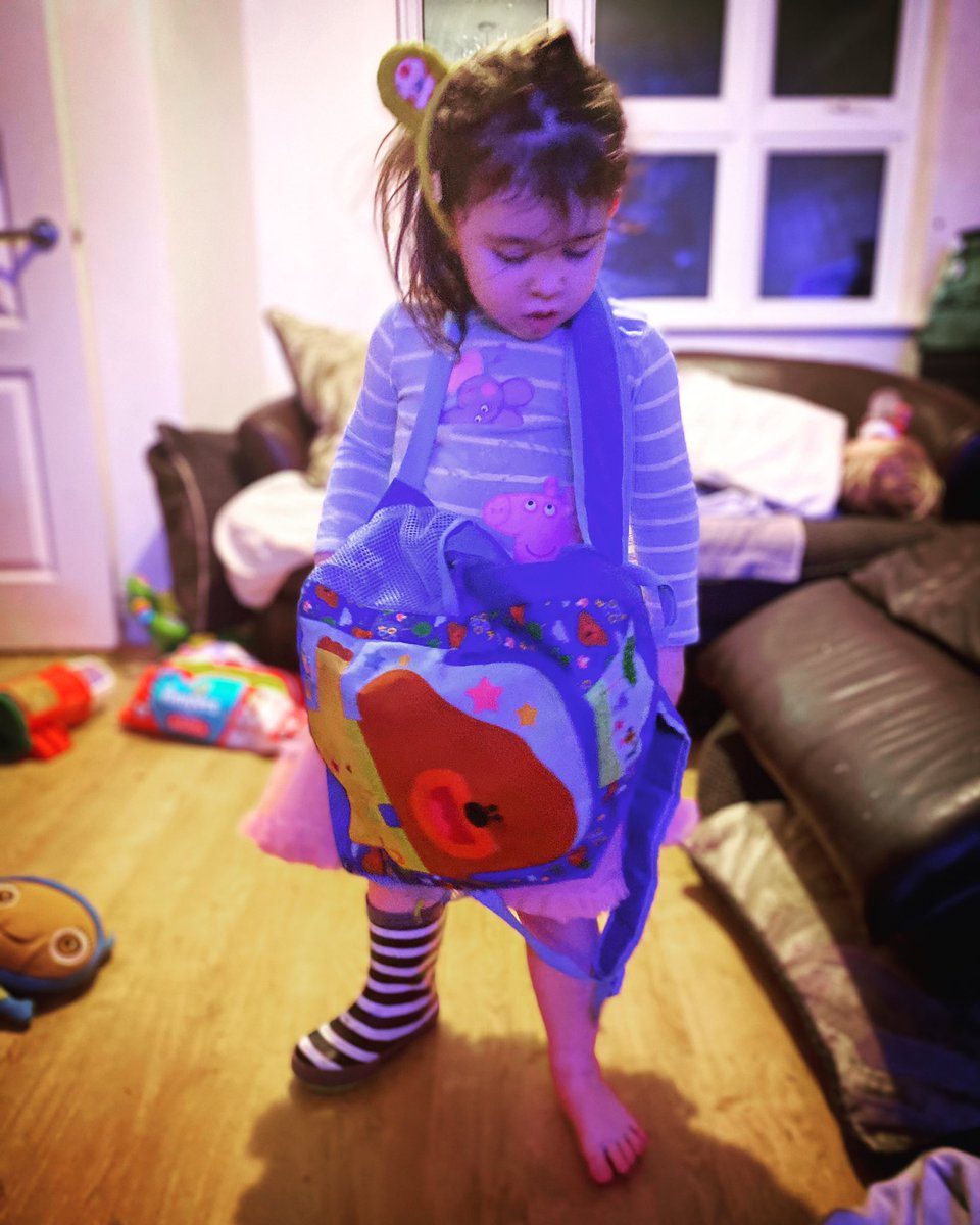Lynnelou's tweet photo. Bedtime😜....As you can see Pebbles is extremely tired 🥱🤦🏻‍♀️😴 #pudseyears #wellies #tutu #duracellbunny #reallife #mumlife #sleepybobos #gottaloveher https://t.co/YrvpNXKJZL