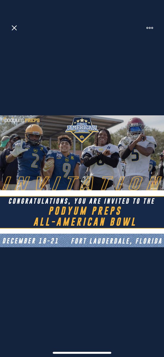 Thankful for the invite <a href="/Will17Powell/">Will Powell</a> <a href="/PP_All_American/">All-American Bowl by Podyum Preps</a>