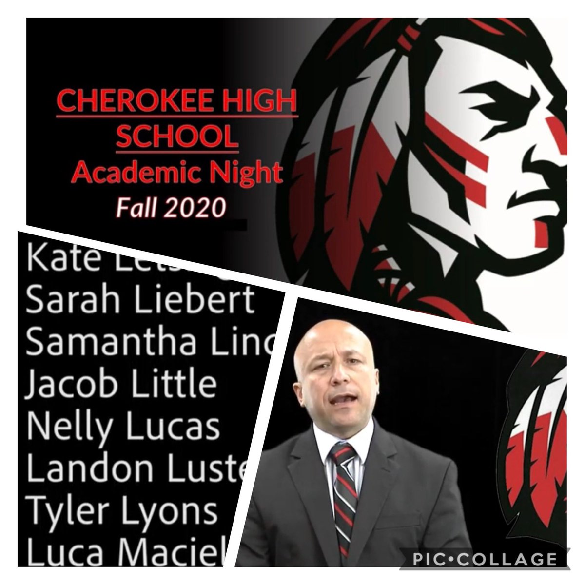 MeganLittle01's tweet photo. Thank you @CherokeeSchools @RodLarrotta @CHS_Warriors for putting together this awards video. So proud of my son Jacob for earning his academic letter. He has really stepped up and owned his HS career #Teachermom #StrongerTogether #Cherokeezone https://t.co/MNJVll8VHi