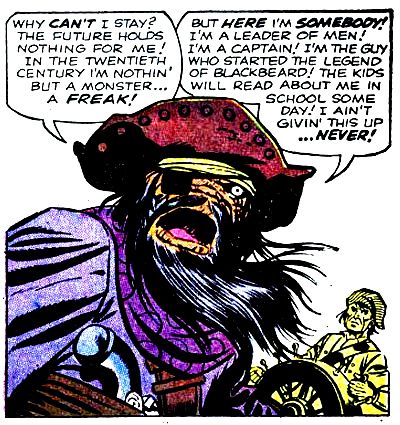 But the thing many great adventures in the silver age....he did become Black Beard once. See good old Vic, the guy needed them to back in time and the Thing became Black Beard, this would later SPAWN an alternate reality and get referenced all the time.