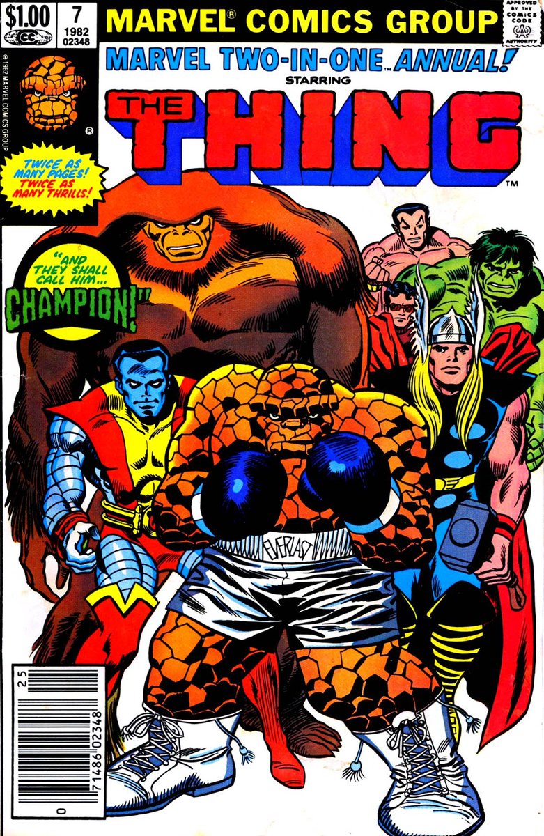 Speaking of Annuals, we have 7 where the Champion with the Power Gem Challenges the greatest heroes of Earth. It is the best boxing comics of all time*What about Ashi...BEST BOXING COMIC OF ALL TIME IT HAS THE THING GOING I'M TOP STUPID TO QUIT