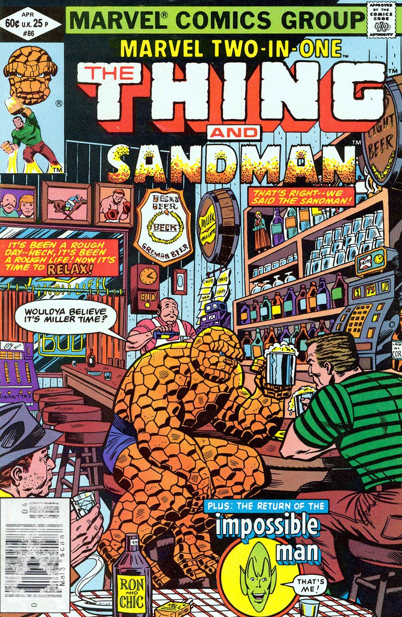 The thing would team up with the Sandman and defeat him...by having a beer with him and giving him a chance to redeem himself. Ben is the best.