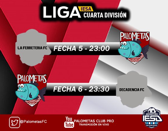 Nuevos encuentros para esta noche #Palometas deberá buscar la victoria. Fechas 5 y 6 por #Liga y te lo presentamos así 👇