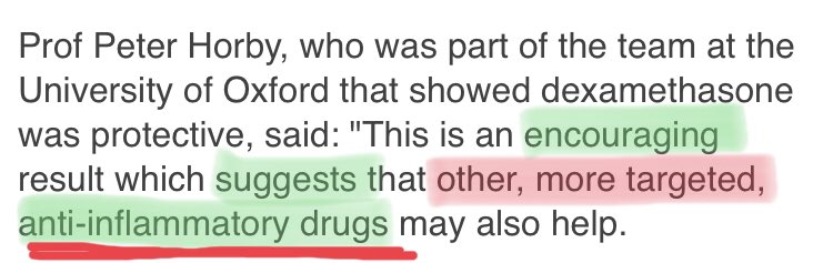  #DDDD Tocilizumab the “anti inflammatory drug” to receive approval for treatment of COVID19 https://www.bbc.co.uk/news/health-55002339“an encouraging result which SUGGESTS that OTHER MORE TARGETED ANTI-INFLAMMATORY DRUGS may help”MRx0004 a LBP that SPECIFICALLY targets Lung Inflammation