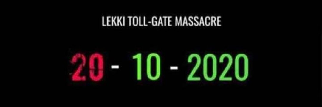 GbemiDennis's tweet photo. #LekkiMassacre : 20 - 10 - 20

It's One Month Today, a day when #EndSARS peaceful protesters were attacked, they were singing the national anthem &amp; waiving their flags, badly injured &amp; killed, yet no justice in sight. 

No, the memory of #LekkiMassacre2020 won't be forgotten.. https://t.co/E50ntJwZmo