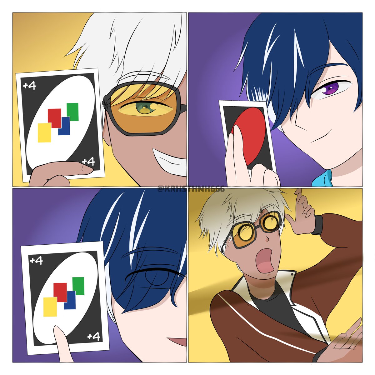 Kristine ? on Twitter: "#OBEYMEmber Day 19: Games Obey Me x Uno crossover  This drawing is highly inspired by the popular Yugi-oh meme template ?? I  apologized for the low-quality work. ?? #