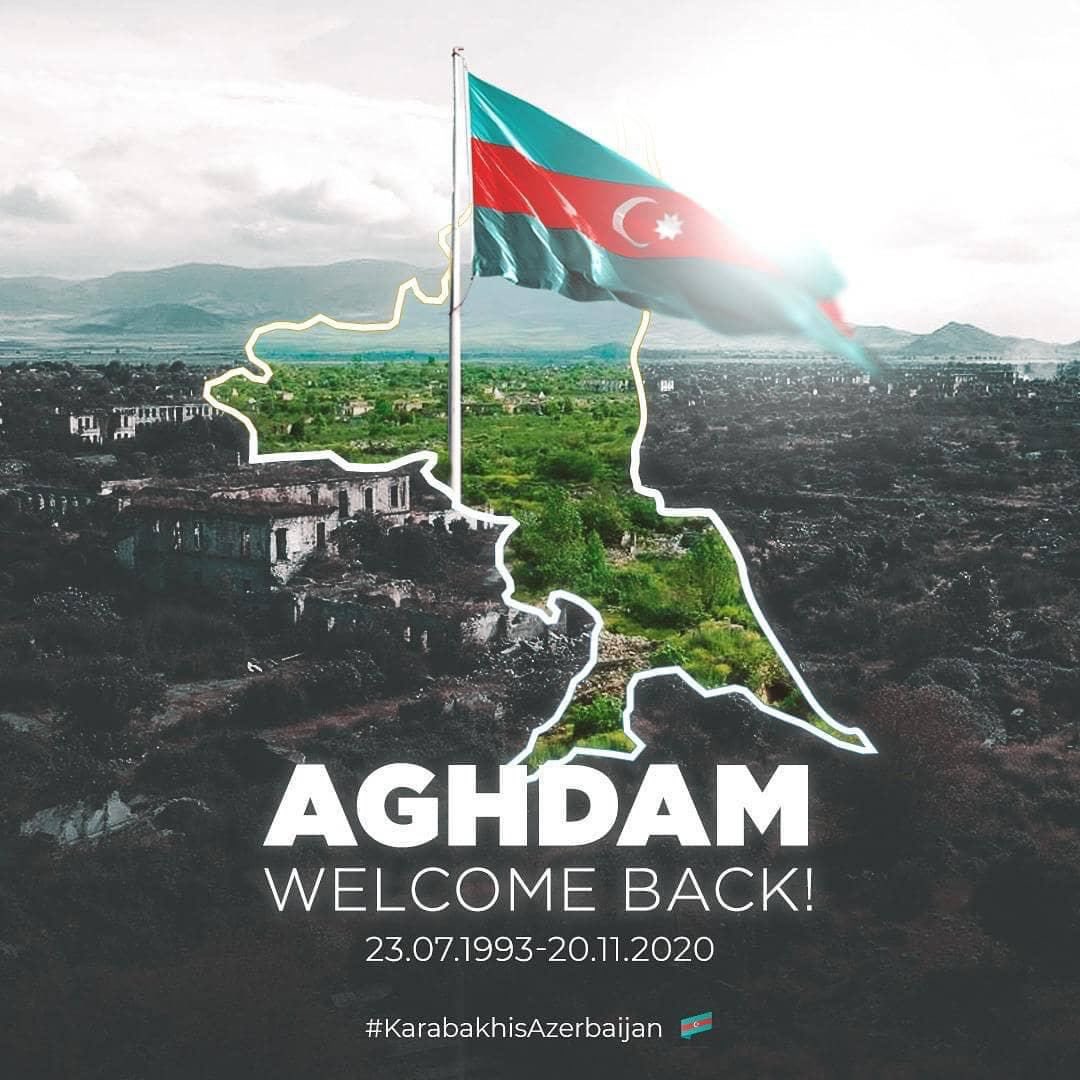 Aghdam, you are free now! You are back home! We will heal your wounds and we will rebuild together! #KarabakhIsAzerbaijan