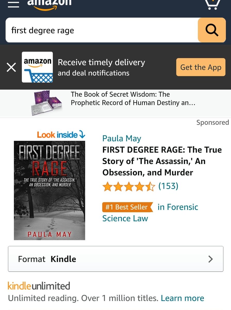 MayAuthor's tweet photo. Thanks so much everyone!
First Degree Rage still number one in the forensic science category!

#truecrime https://t.co/baPN0SsJLu