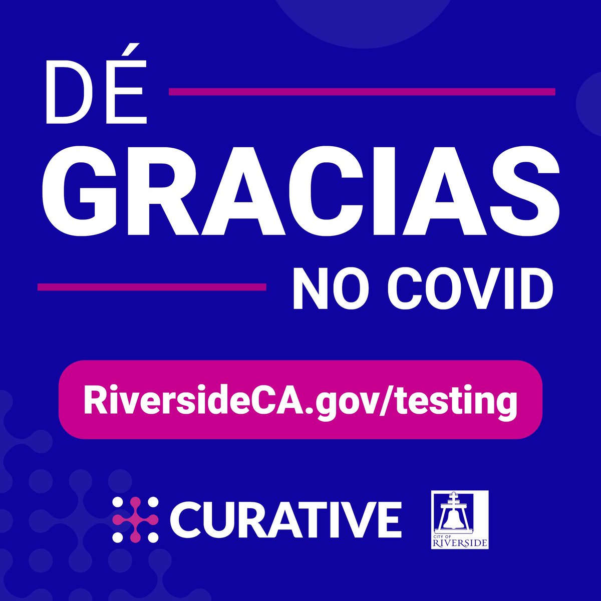 Some things are worth sharing. COVID’s not one of them.

For the nearest no-cost, self-administered testing location, visit RiversideCA.gov/testing. 

#ILoveRiverside #GetTestedRiverside #MaskUpRiverside