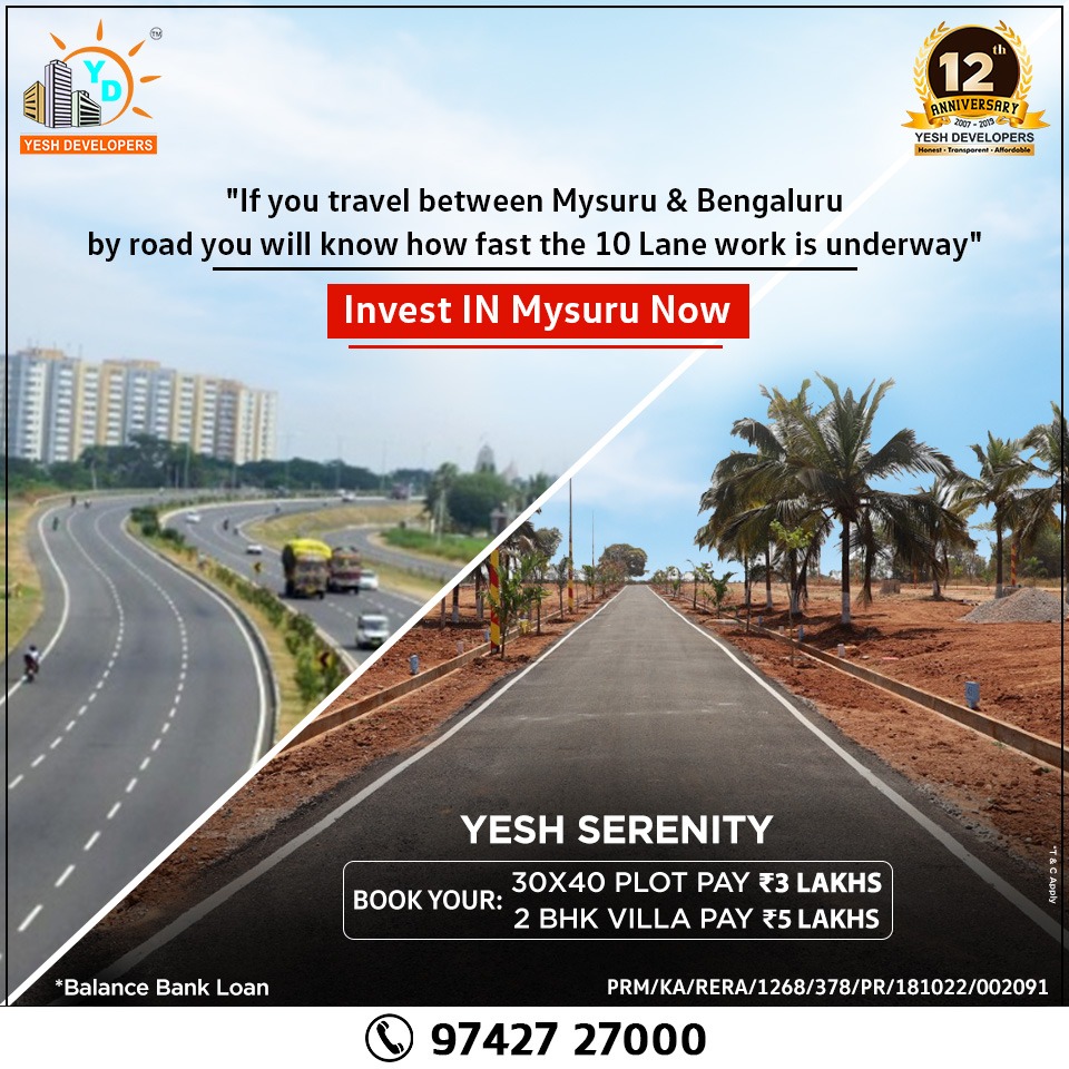 YeshDevelopers's tweet image. Book your plots and villas at #YeshSerenity

👉 30x40 plots, Pay 3 Lakh Balance Bank Loan.
👉 2BHK Villas, Pay 5 Lakh Balance Bank Loan.

For more info - yesh.in