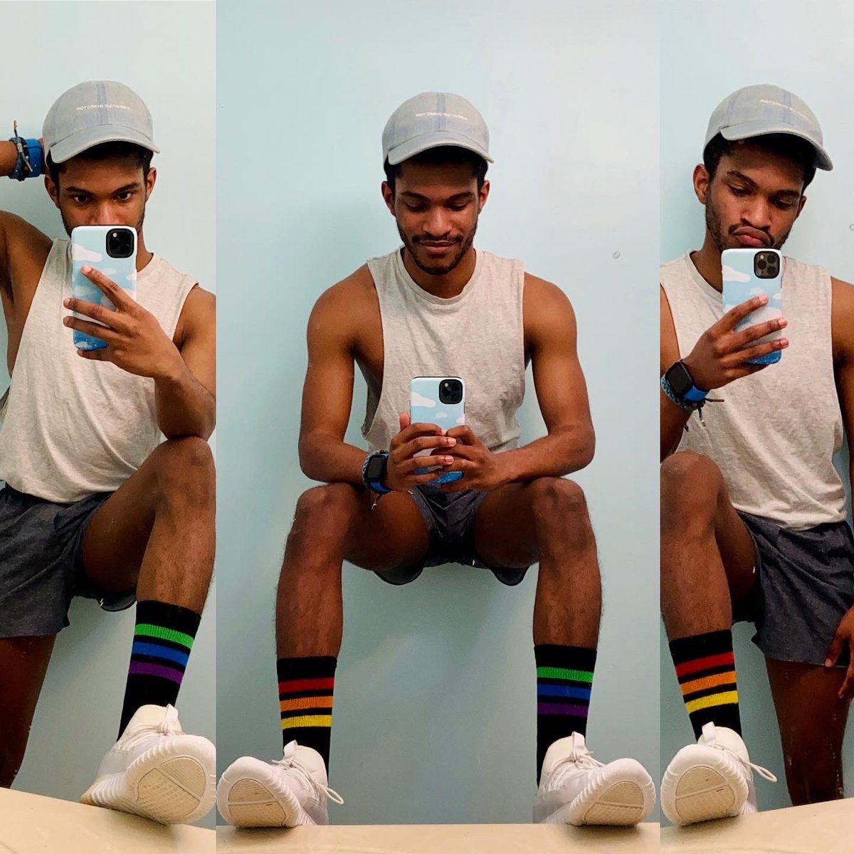 CaelPictor's tweet photo. “Time flies when you’re doing flies”
-me, a dad joke connoisseur 

Another sesh, staying fit and healthy and sexy with @lightthemup_lex 💪🏽🏋🏾 #personaltrainer #fitness #workout #exercise #gym #theburnisreal #yeahwegay #motivation https://t.co/qMg4Y0HRJI