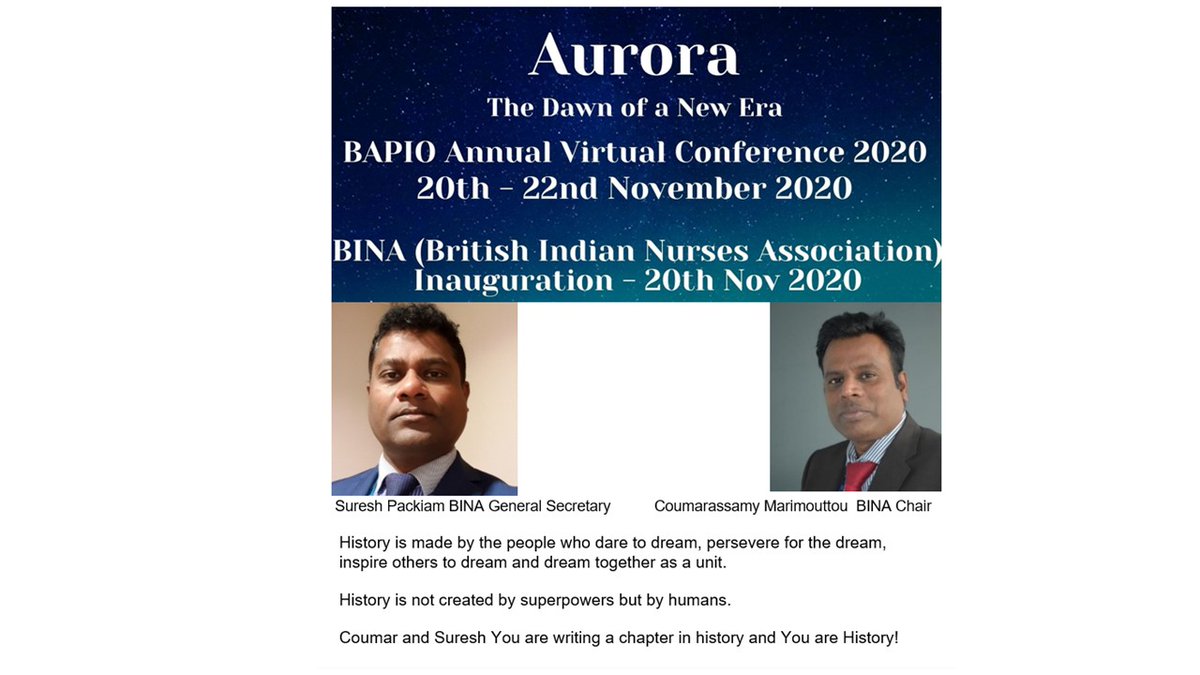 The Dawn is here! #AURORA - The Dawn of a New Era #BINA History is made by people who prepared to pursue for a change. Congratulations Coumar, Suresh and team.