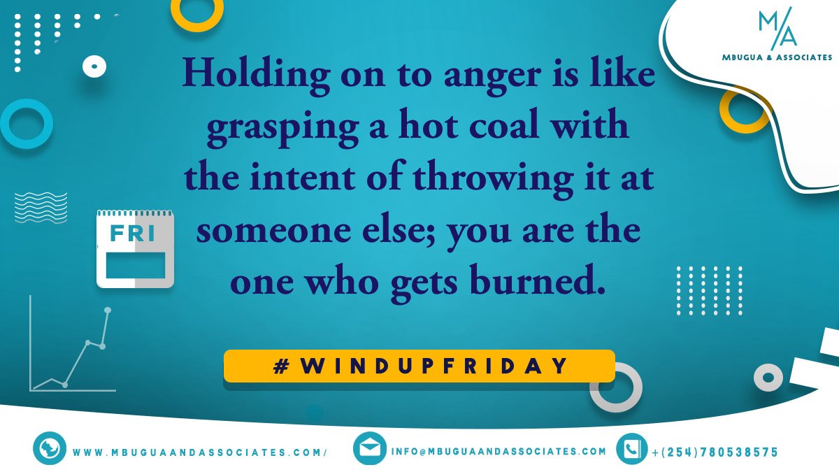 MbuguaAssoc's tweet photo. Let go of what you have no control of, have a fabulous #windupfriday end the week on a high note
#accountantsconsulting #auditors #taxagents https://t.co/oElDIx0w7H