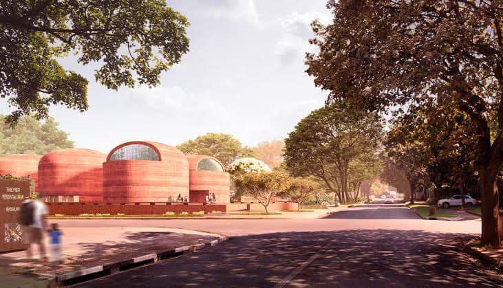 RobertShivambu's tweet photo. What do you think of the newly-unveiled architectural design of the Thabo Mbeki Presidential Library to be built in Johannesburg? No doubt it is inspired by his Pan-Africanist leanings, but it is a departure from the contemporary Joburg achitecture. Thoughts? #MbekiLibrary https://t.co/qFbTaxcC43