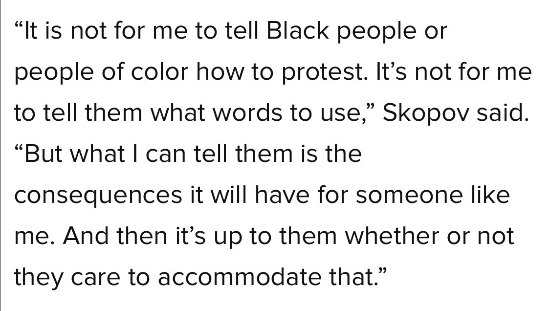 There is an article out right now that seeks to blame the mvmt for Black Lives and our collective demand to  #DefundThePolice as responsible for moderate Dem losses. This closing paragraph about PA Sen candidate Emily Skopov...