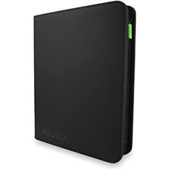 1E) Proper BinderI know that Vault X has different sizes and colors for the binders. I personally use a 12 pocket black binder. Vault X is made in the UK and stocked on Amazon USA stores). Ultra Pro has both zip and strap binders and I believe they also have colors too :)