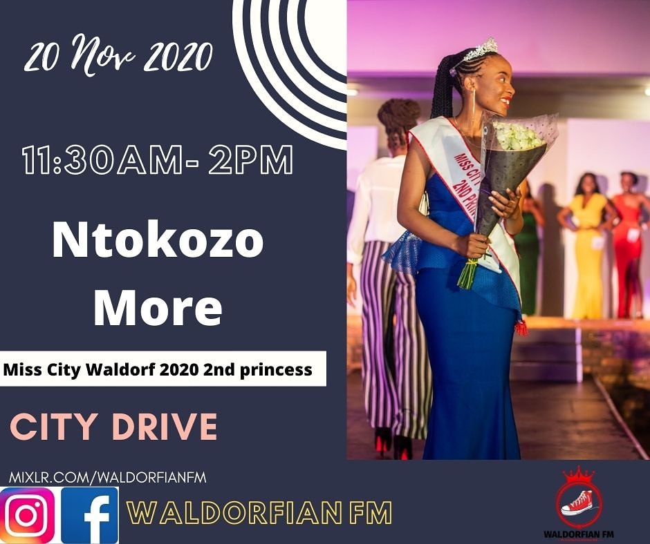 waldorfianfm's tweet photo. Tune in to the City Drive show as we chat with Miss City Waldorf 2020 Ntokozo More about her reign and winning her first pageant.
https://t.co/IC0putq1Ci
#Keepitlocked #Waldorfianfm #Citydrive #feelthemoments #pageant #2ndprincess #misscitywaldorf #beautypageant https://t.co/U9V8EPZCDf