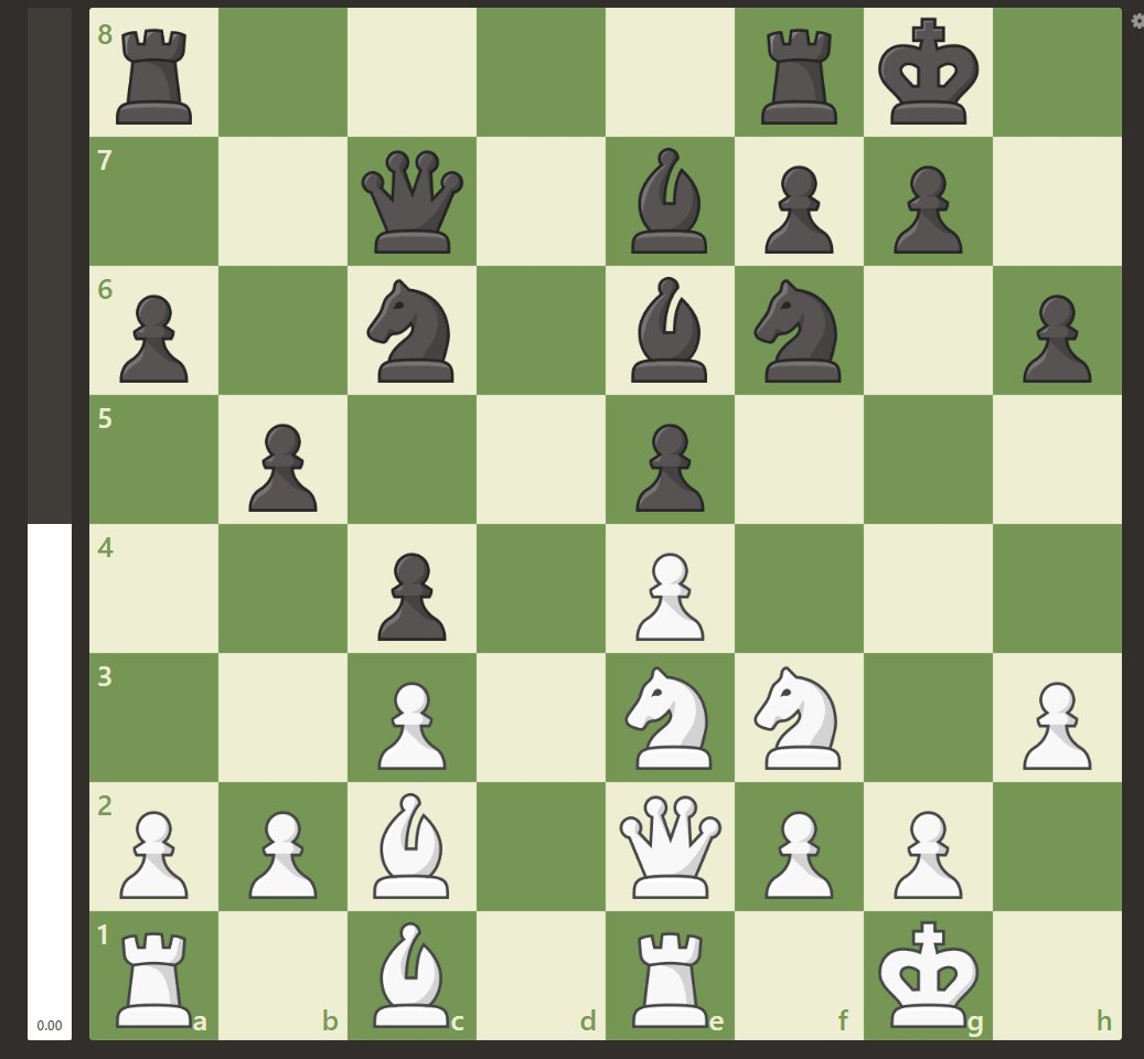 I *think* I got it.Beth wants to play Nd5, which makes sense. White's pieces are cramped, which means trading is good. (On Nxd5 white has exd5 and Nxe5)She says "the pawn move is too weak", which I assume is b3. My engine prefers b3, but only by a bit. I could go either way.