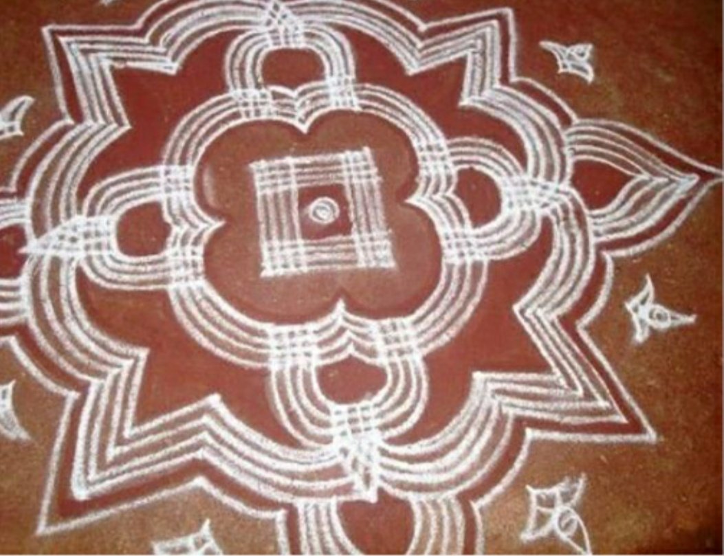 Due to its medicinal properties, Madder has also been used in traditional medicine for its antibacterial properties. Which is why, we see its usage in Rangoli, Kolam, the art of decorating the front of houses.