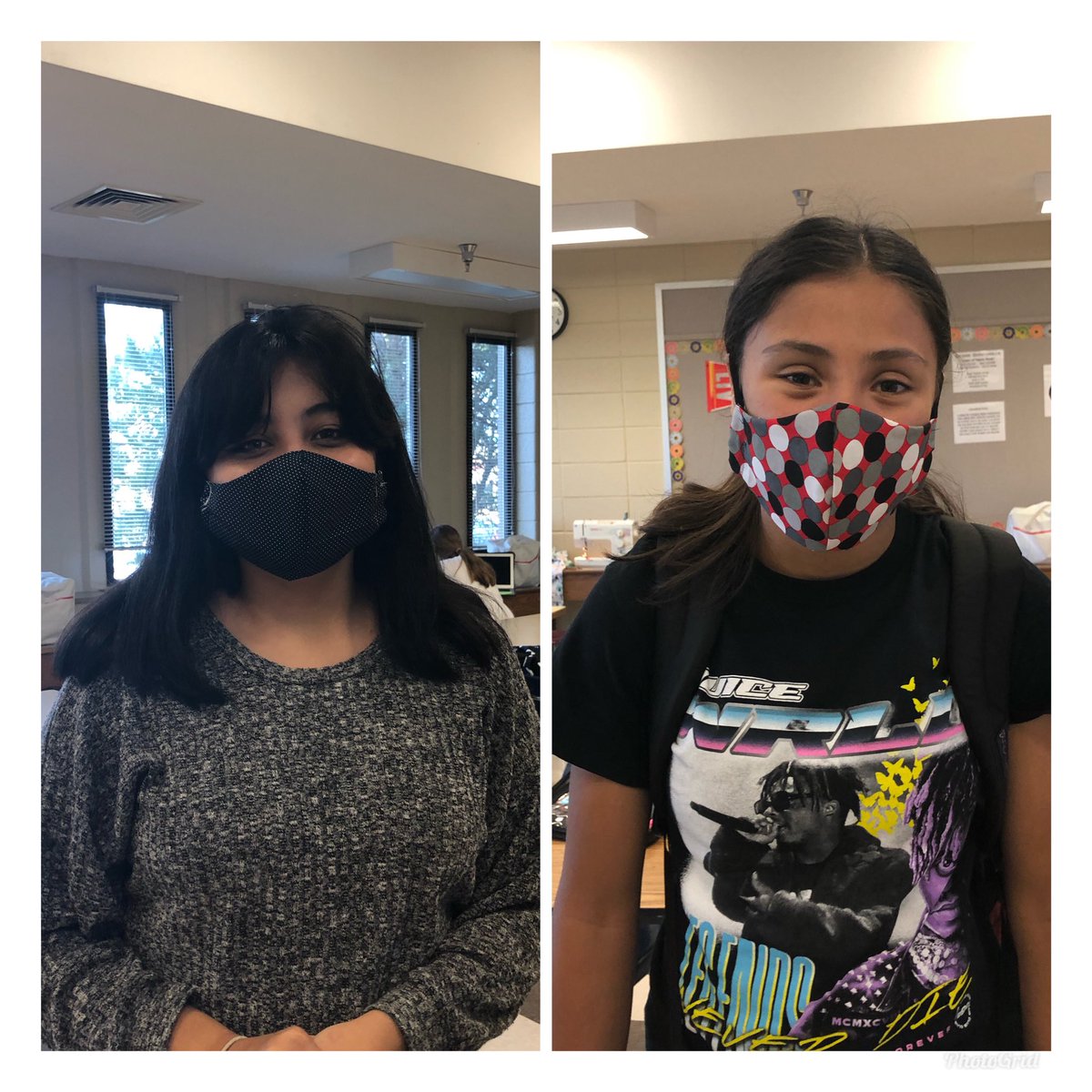 mshunt512's tweet photo. Super proud of the 8th grade Group B Sewists. They got their masks done today. Here’s a few who were willing to be photographed! @Wildcats512 @theSMSD #thesmsd #sewingatschool #FACS https://t.co/OURm64olKi